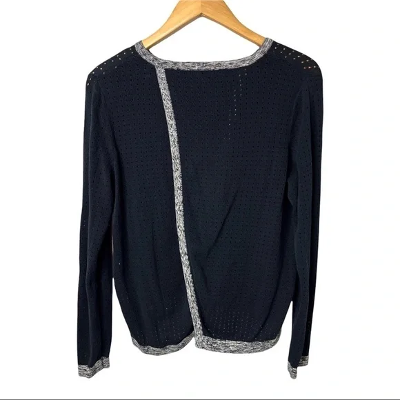 rag & bone Ariana Perforated Split Back Sweater Pullover Size Medium - Picture 5 of 11